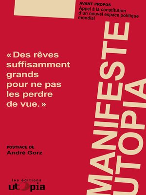 cover image of Le manifeste Utopia